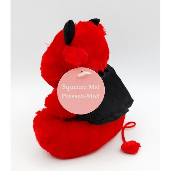 Red Devil Plush Stuffed Animal 6" Heart Valentine's Day Teddy Bear Dan Dee - Picture 4 of 5